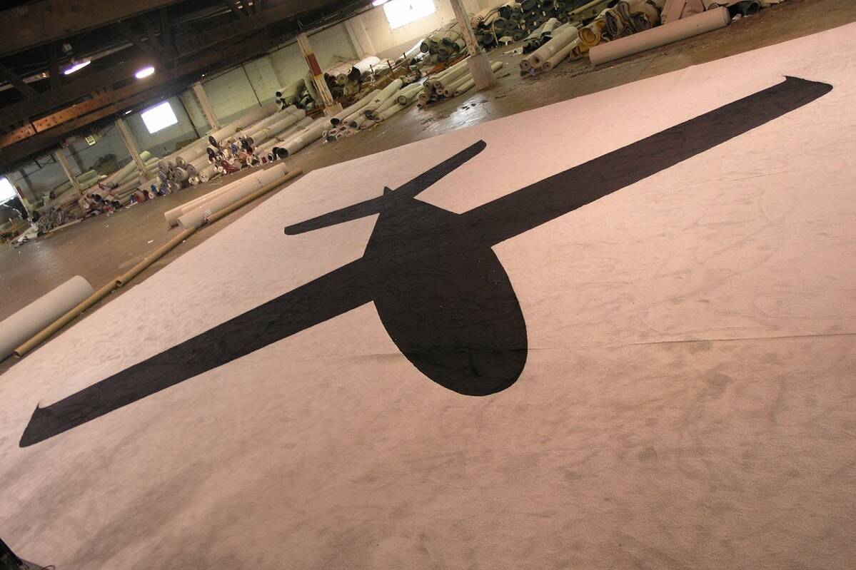 Trade show carpet rental - airplane