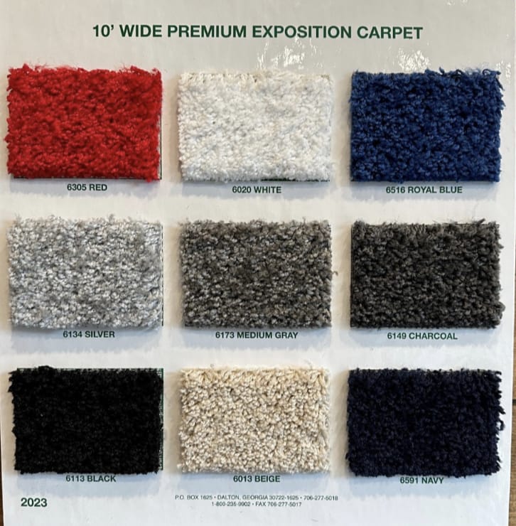 Trade show carpet rental carpet sample